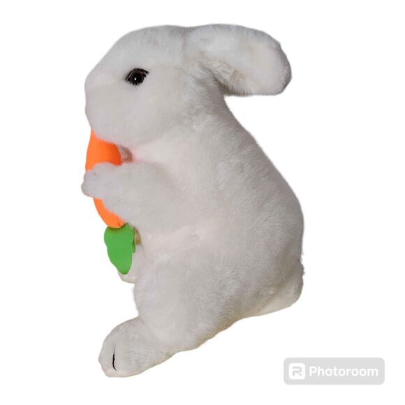 Vintage 10" Easter Parade White Bunny Rabbit with Carrot - Picture 3 of 6